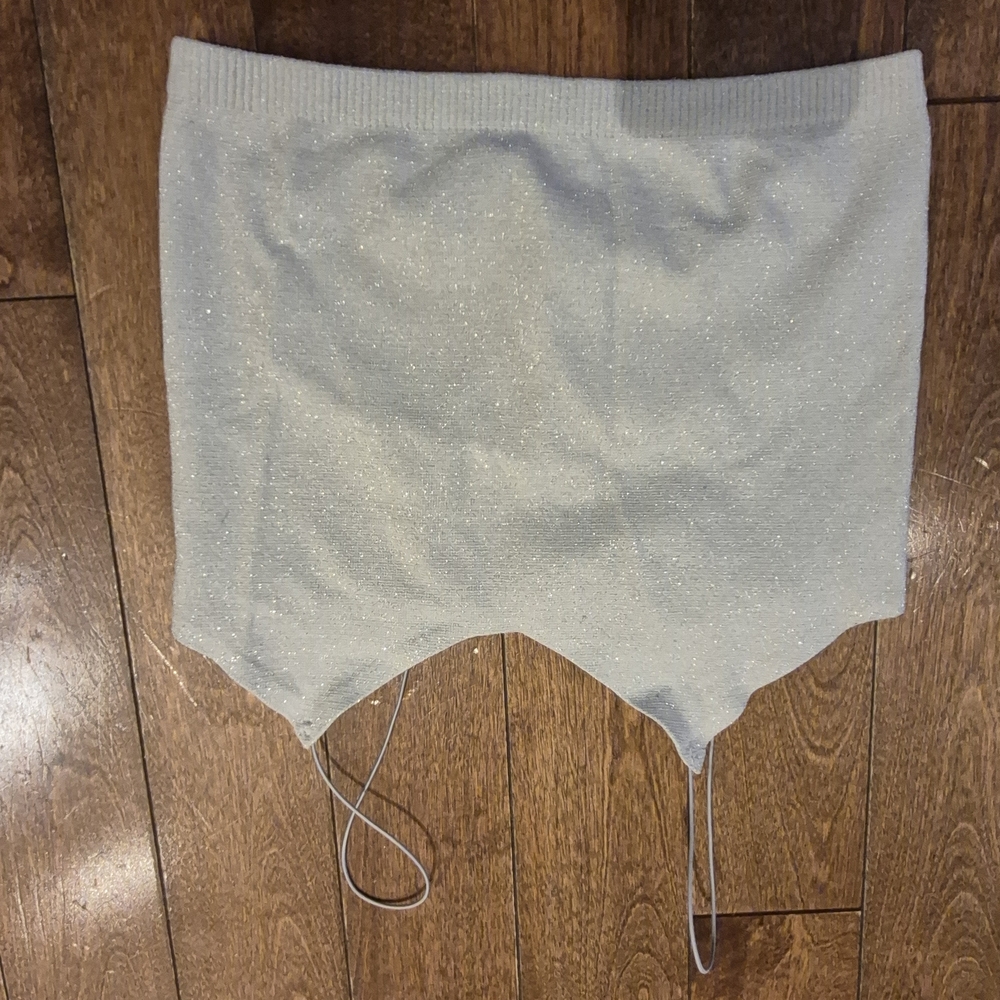 Dynamite Sparkle Knit Garter Crop Top